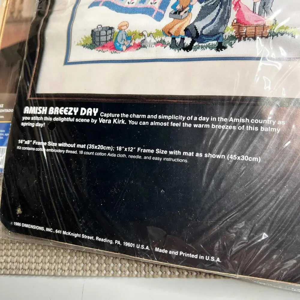 80s Counted Cross Stitch Kits Lot Bucilla Great Light Dimensions Amish Breezy‎